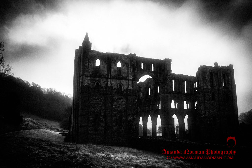 The ruins of Rievaulx Abbey in Yorkshire Rievaulx Abbey Infrared