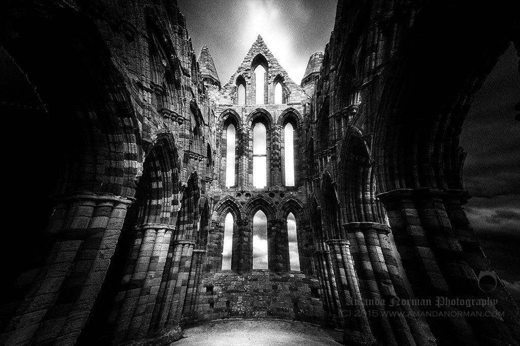 Inside view of Whitby Abbey photographed by Amanda Norman