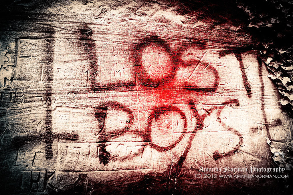 Lost Boys graffiti in St James Cemetery