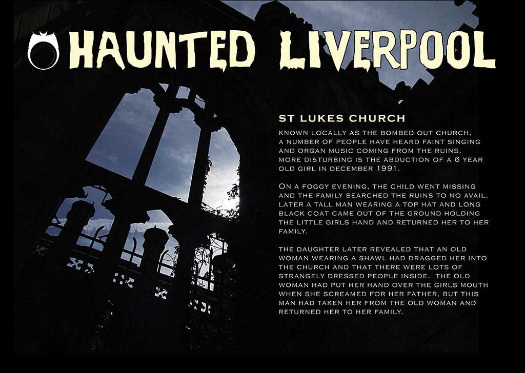 Haunted Liverpool A3 poster St Luke's Church
